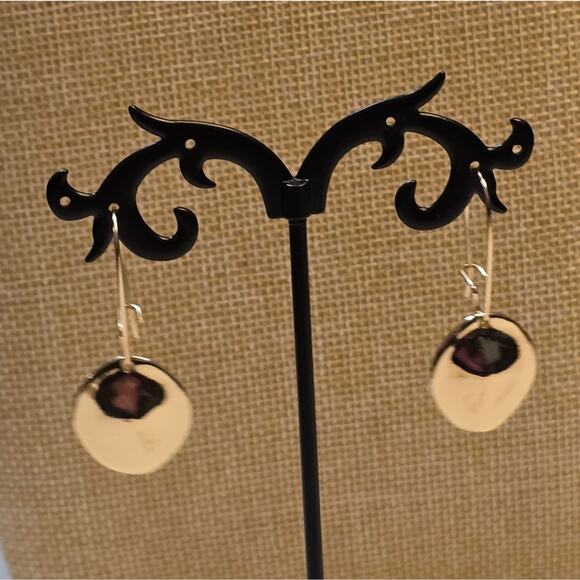 Robert Lee Morris Hammered Gold Tone Earrings New - Picture 2 of 6